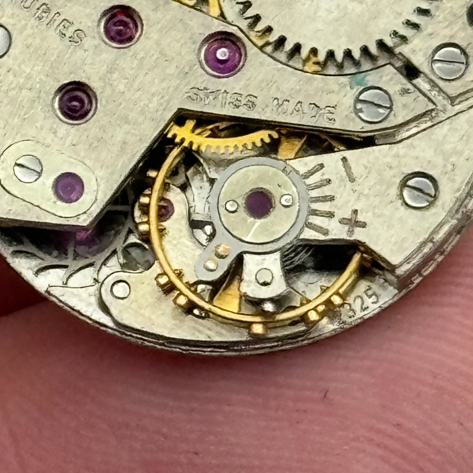 19.6mm Tudor Cal 2325 & 4.2mm Rolex Crown Manual Wind Swiss Watch Movement PARTS