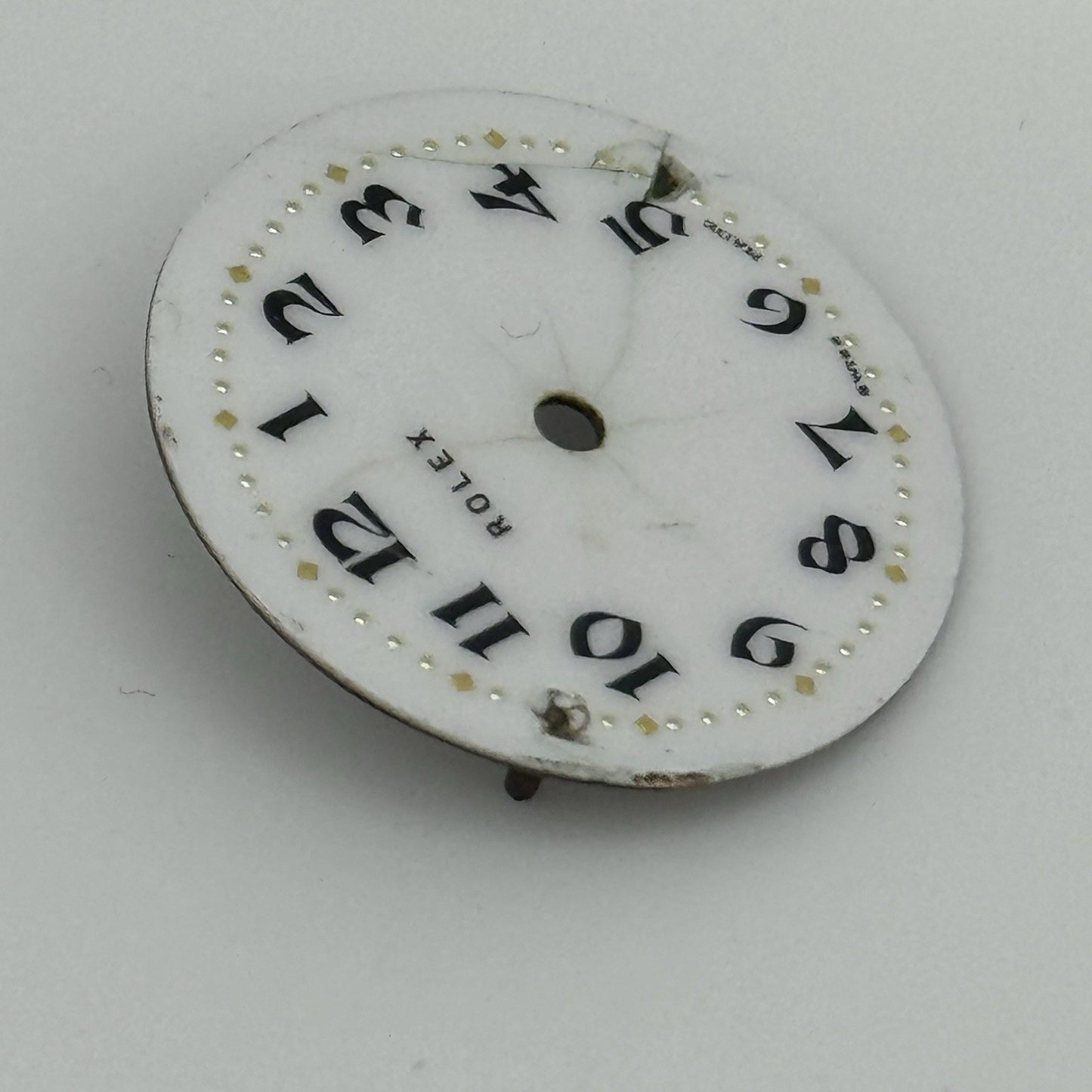 21.8mm Rare Antique Rolex Swiss Porcelain Watch Dial TO RESTORE PARTS REPAIR