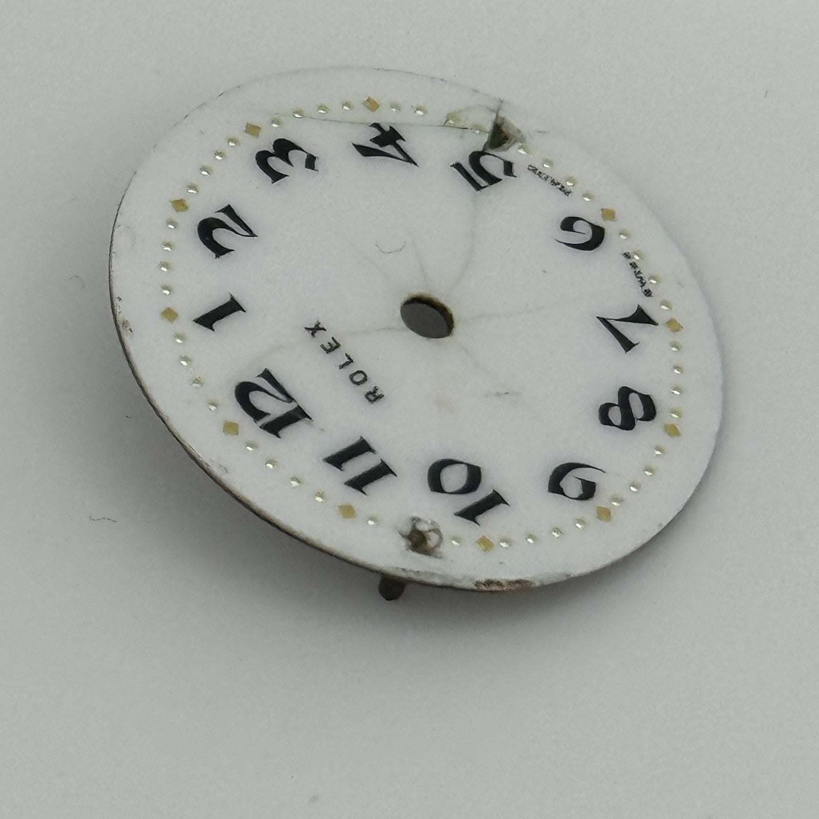 21.8mm Rare Antique Rolex Swiss Porcelain Watch Dial TO RESTORE PARTS REPAIR