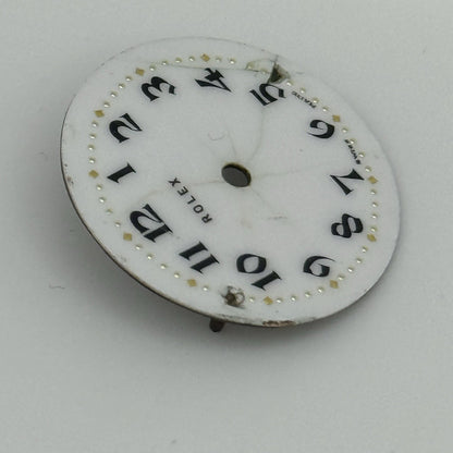 21.8mm Rare Antique Rolex Swiss Porcelain Watch Dial TO RESTORE PARTS REPAIR