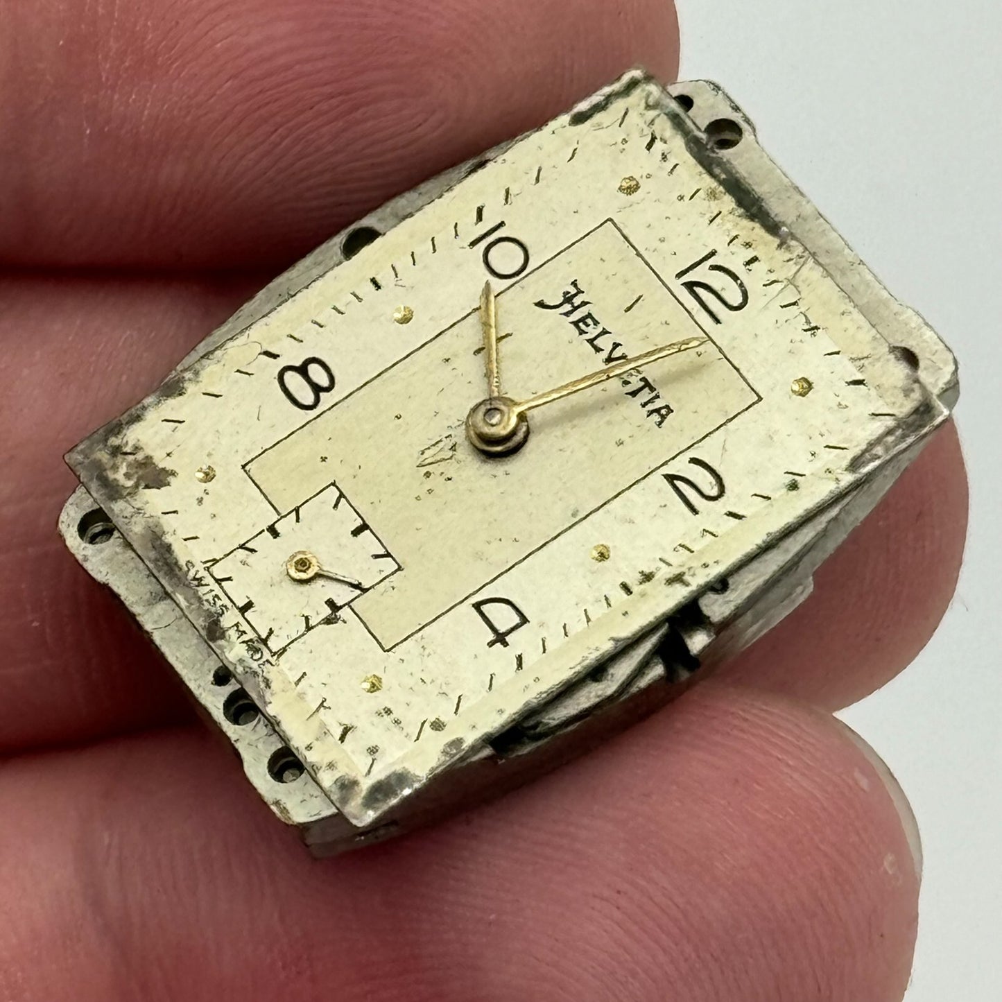 20mm Men's Helvetia 75A Tank Sub Seconds Watch Movement Manual Wind Swiss PARTS