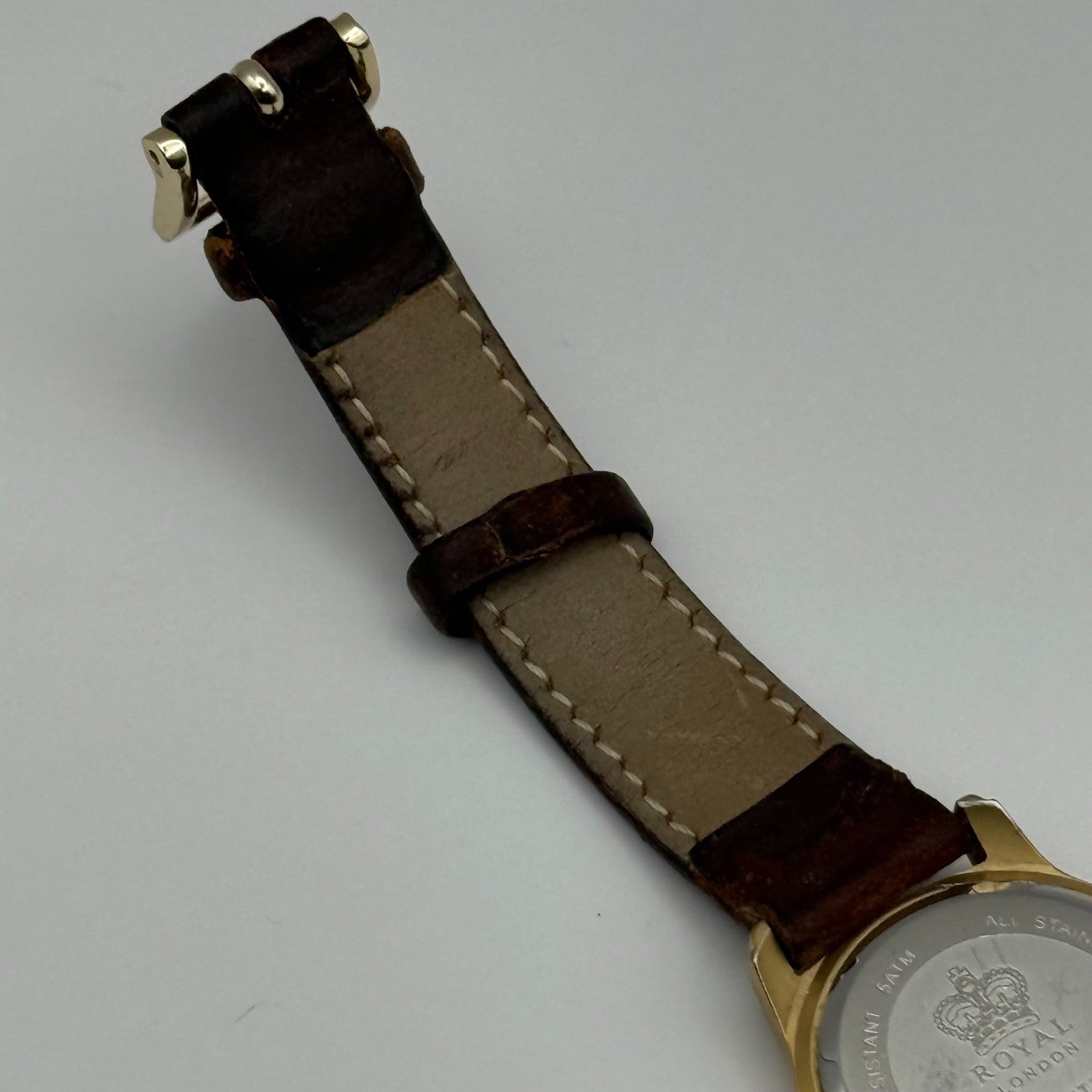 Royal London Ladies Quartz Watch RL-2199 Date Dial Brown Strap Working 26mm