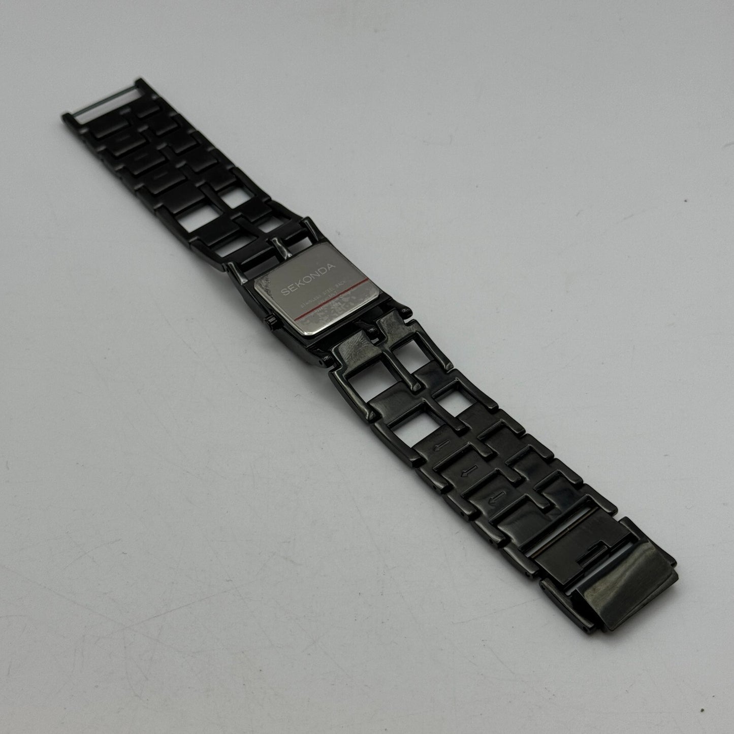 23mm Working Seksy Sekonda 4008 Black Jewelled Quartz Watch New Battery 7.5 Inch