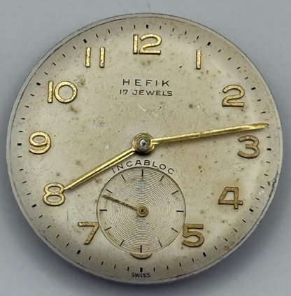 Peseux 170 Watch Movement Hefik Manual Wind Vintage Swiss Parts Repair 23.5mm