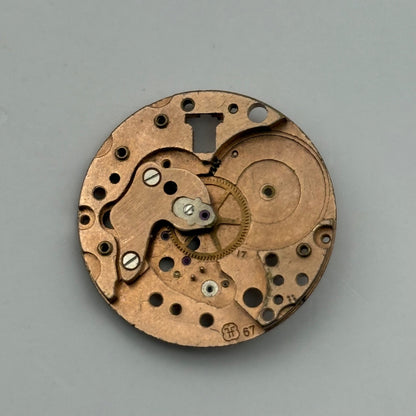 FHF 67 Watch Movement Main Plate Manual Wind Vintage Swiss Parts Repair 23.6mm
