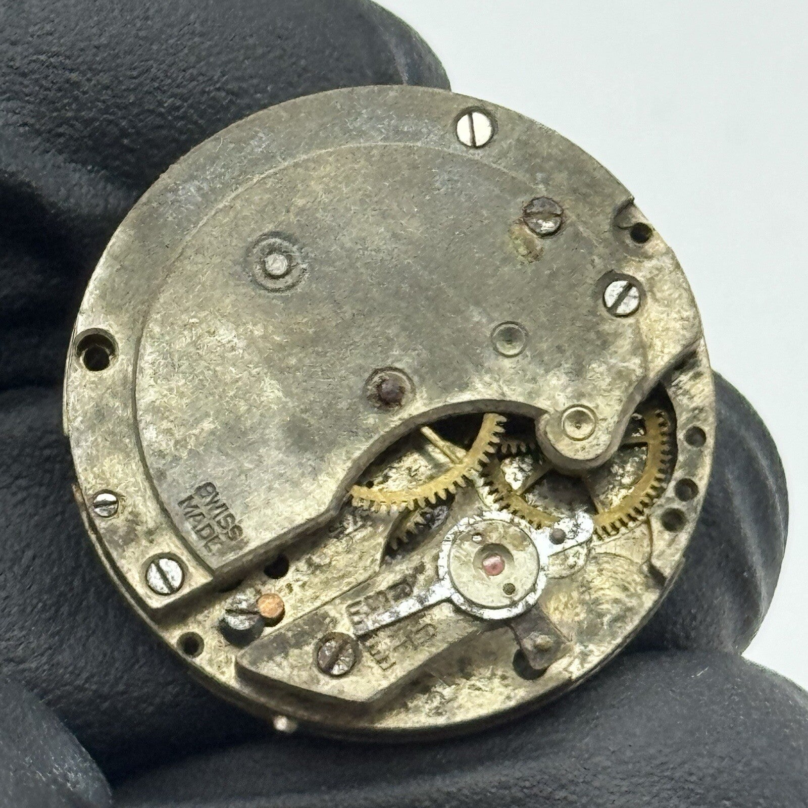 24.6mm Military Dial Watch Movement Old Style Swiss Parts Repair Restoration