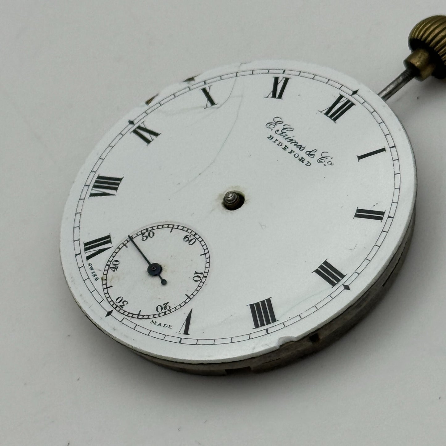 42.9mm Open Face E Grimes & Co Dimier Freres & Cie DF&C Pocket Watch Movement