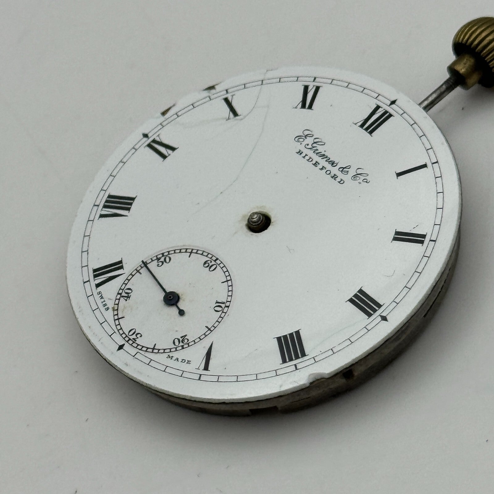 42.9mm Open Face E Grimes & Co Dimier Freres & Cie DF&C Pocket Watch Movement