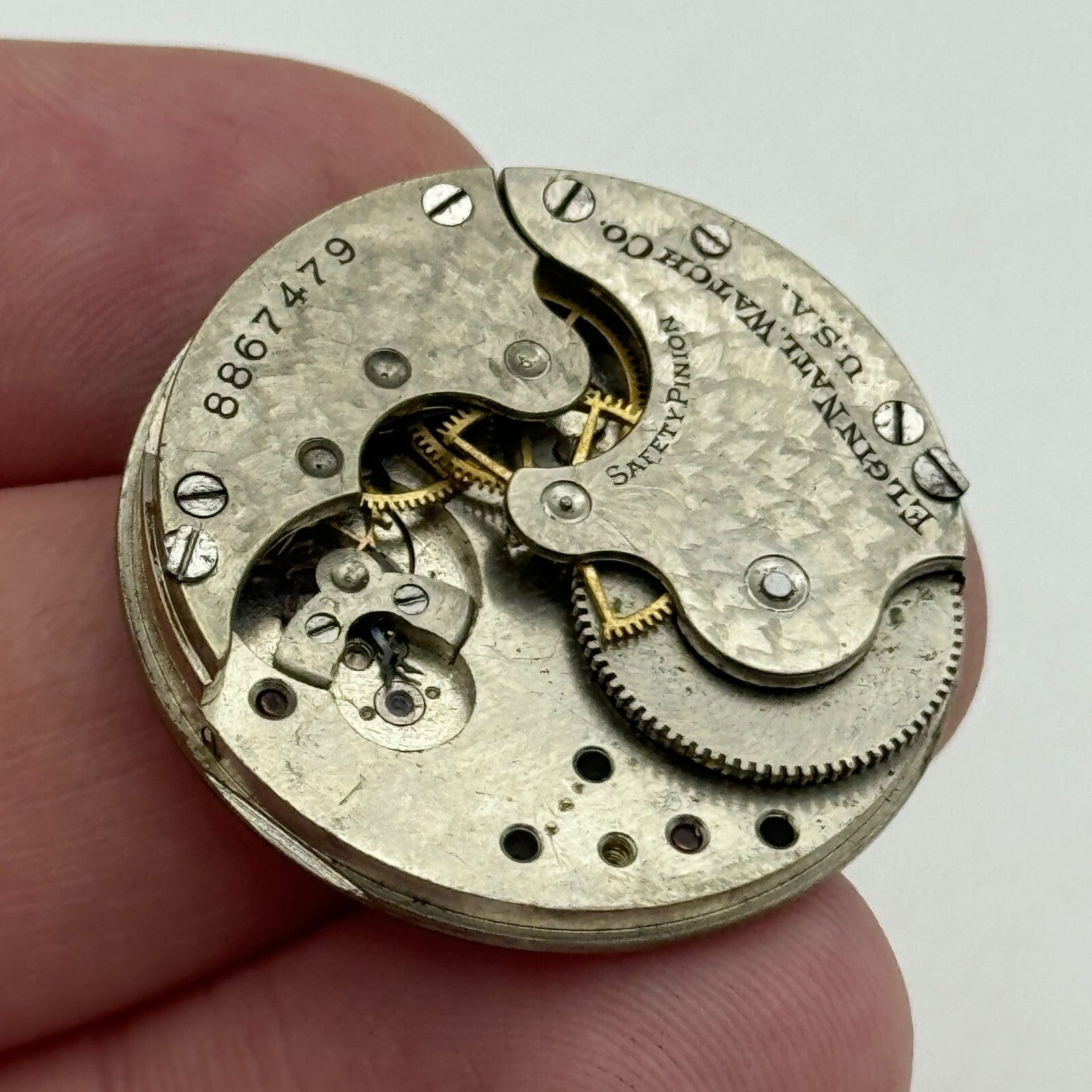 Antique 0S Elgin Grade 222 Model 1 American Pocket Watch Movement PARTS REPAIR