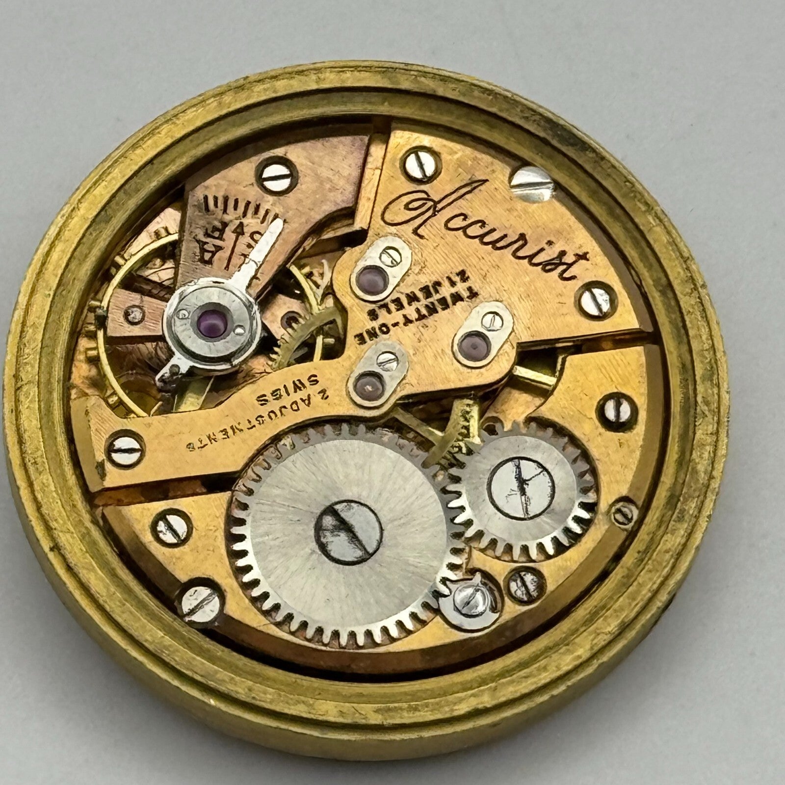 28.3mm Enicar A-R 410 Accurist Manual Wind Watch Movement Swiss Vintage PARTS