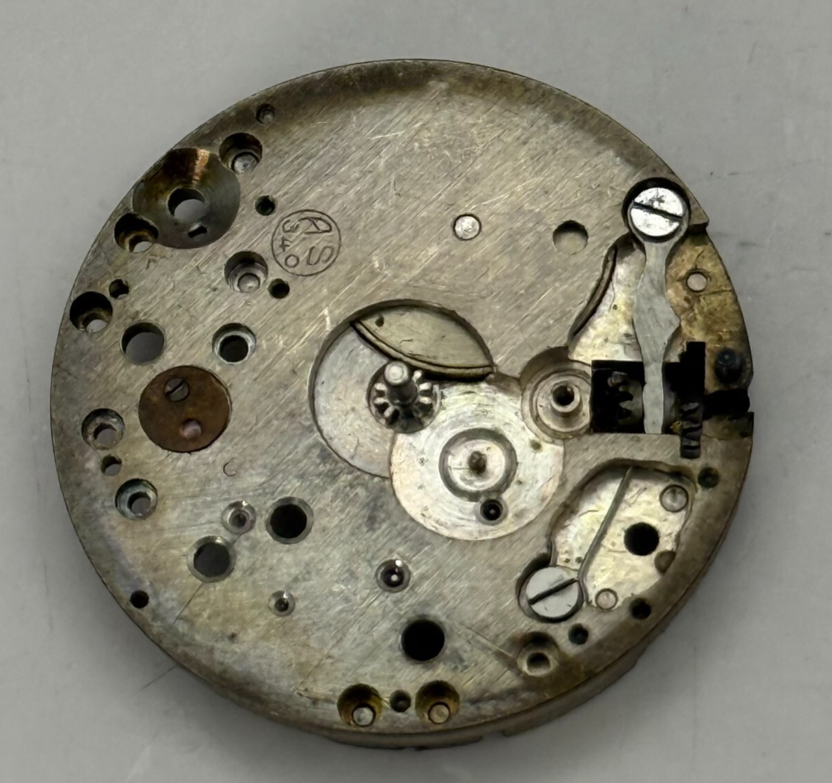 23.7mm Vintage AS 340 A Schild Partial Manual Wind Watch Movement PARTS REPAIR