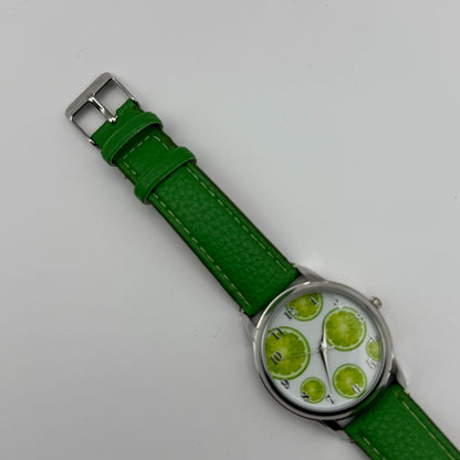 Eve Mon Crios Ladies Quartz Watch Lime Slice Dial Green Strap Japan Working 36mm
