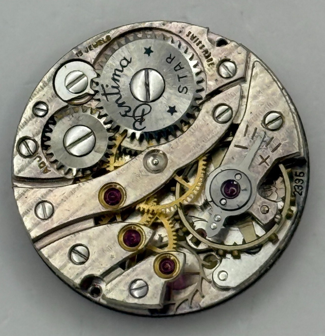 19.6mm Vintage Bentima ETA 2335 Swiss Manual Wind Watch Movement PARTS REPAIR