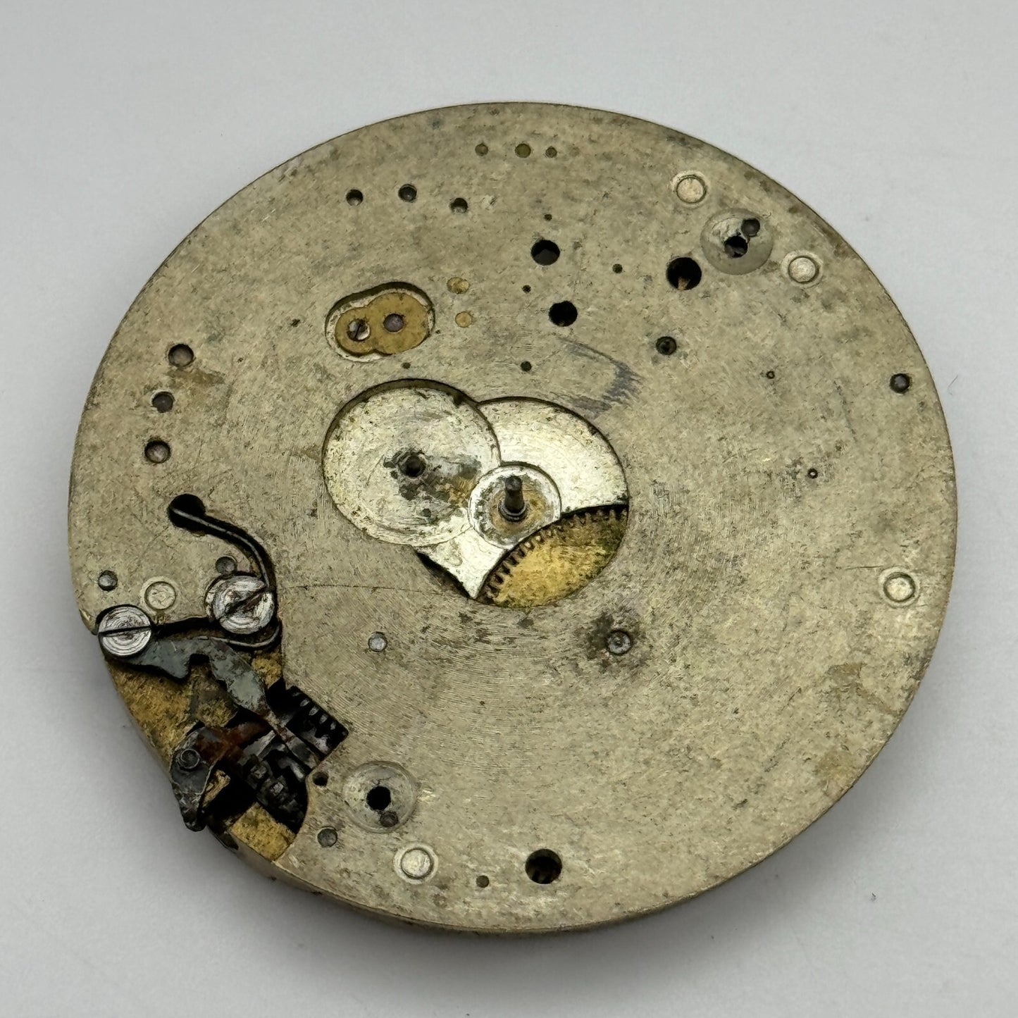 42.7mm Unidentified 7 Jewels Patent Depose Vintage Pocket Watch Movement PARTS