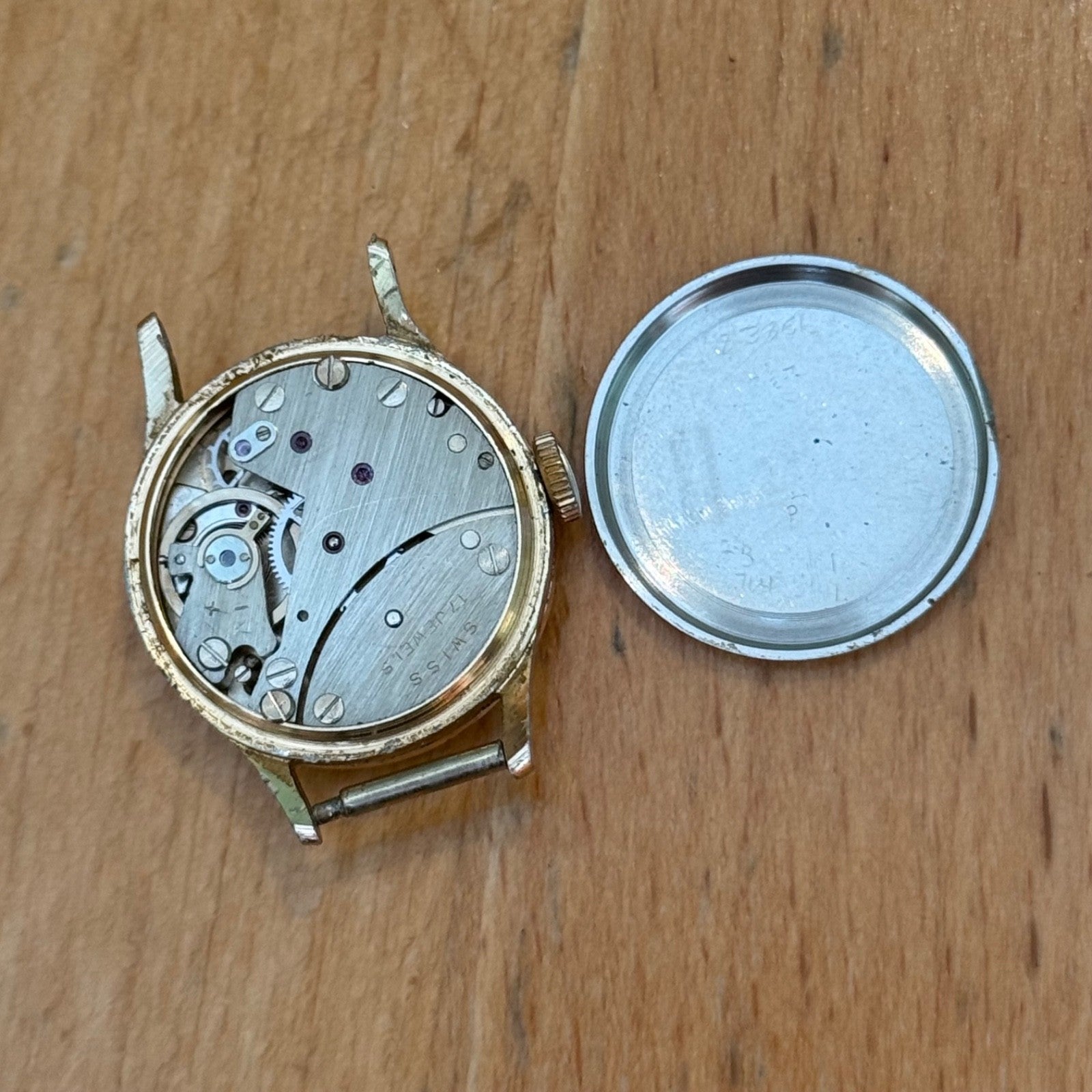 22mm Running Vintage Ostara 17 Jewels Swiss Sub Seconds Manual Wind Watch PARTS