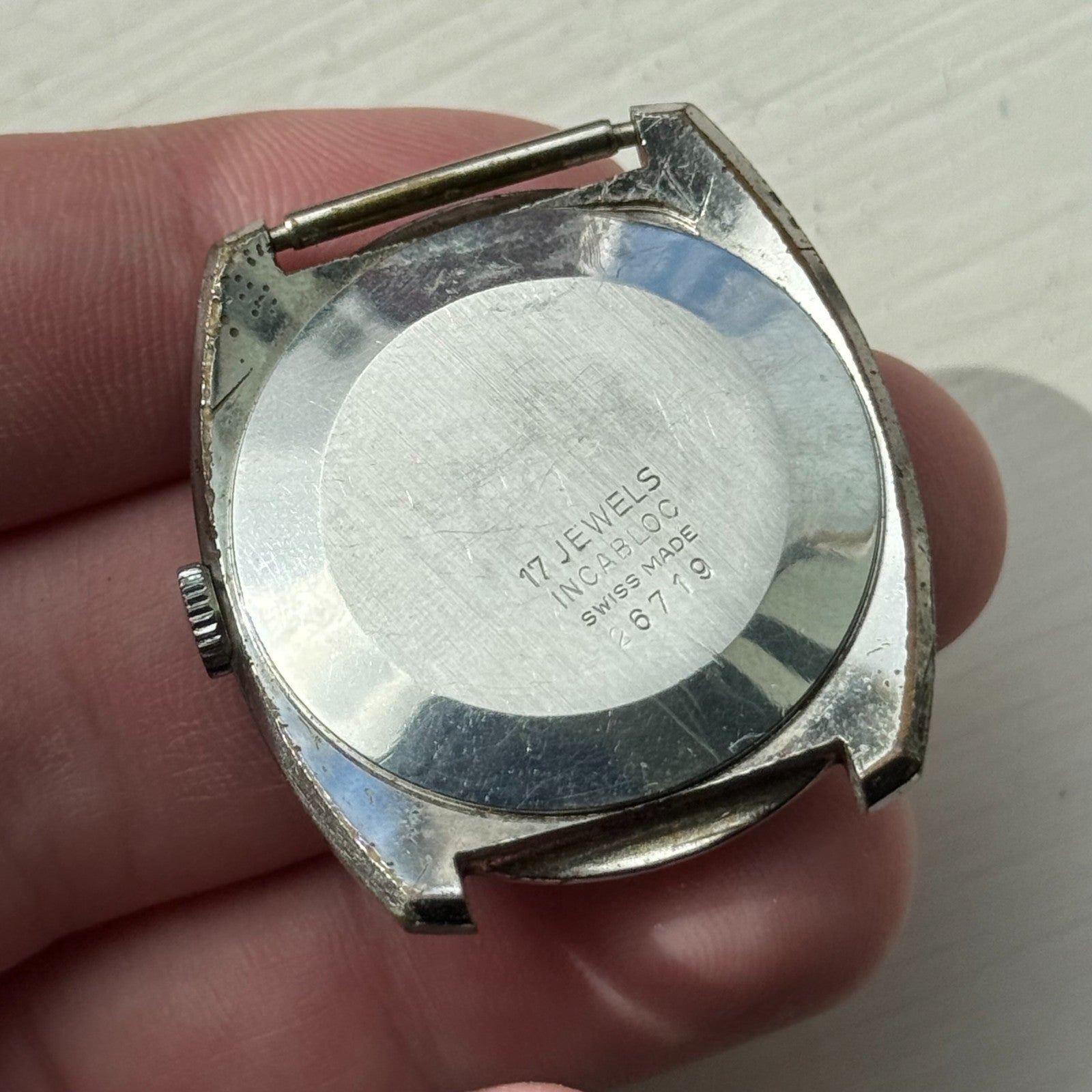 33mm Men's Vintage Peseux 7040 Rennie 17 Jewels Manual Wind Watch PARTS REPAIR