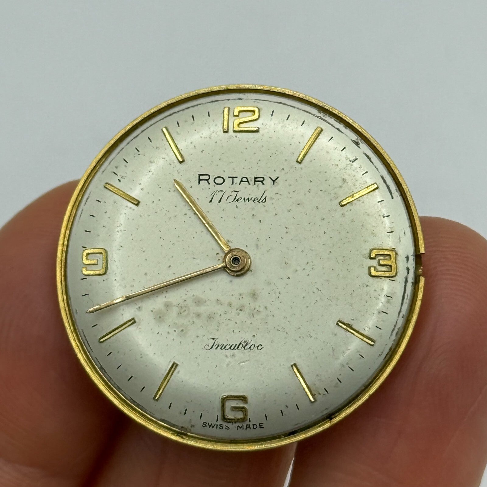 29.6mm Vintage Rotary FHF 72 Balance Ok Watch Movement PARTS REPAIR