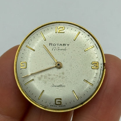 29.6mm Vintage Rotary FHF 72 Balance Ok Watch Movement PARTS REPAIR