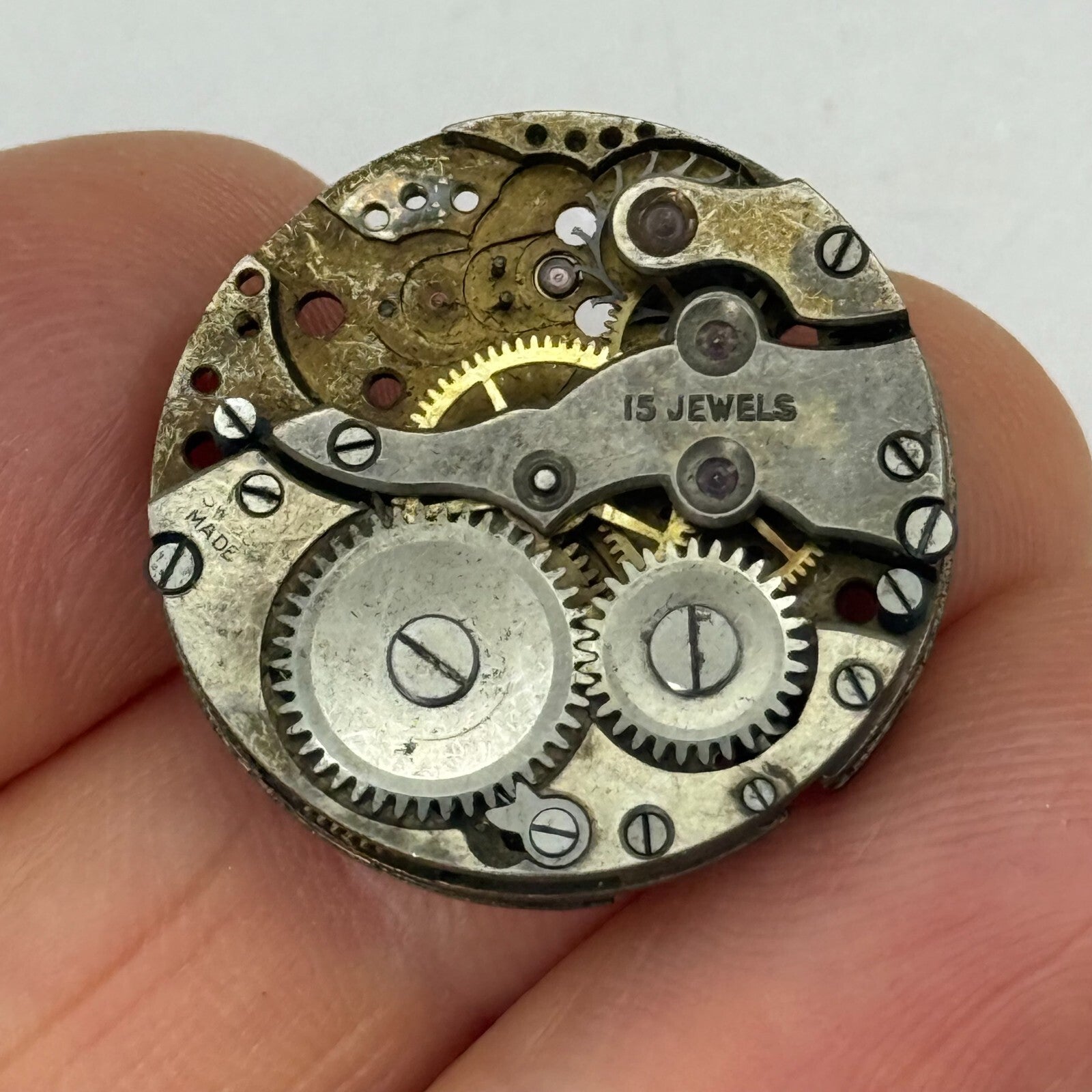 23.5mm Vintage AS 340 A Schild Partial Manual Wind Watch Movement PARTS REPAIR