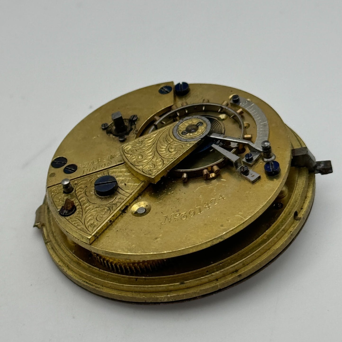 44.6mm Antique J G Graves English Express Lever Pocket Watch Movement PARTS