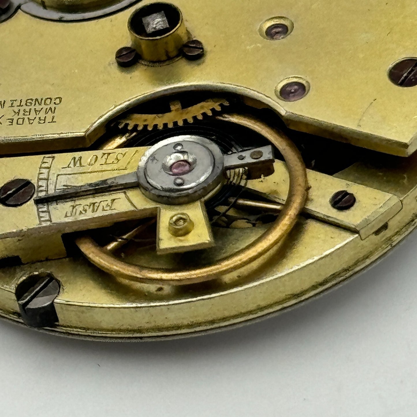 40.5mm Antique Trade Mark Consti Mathey Key Wound Pocket Watch Movement PARTS