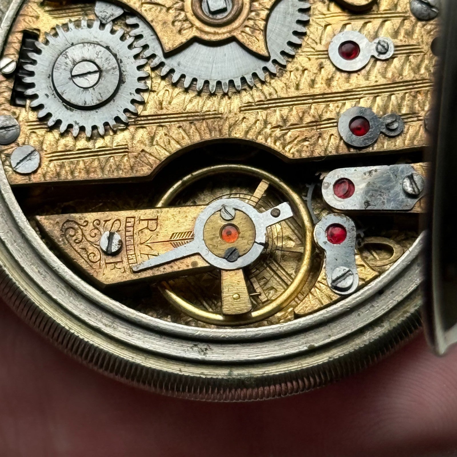 Oris Ottoman Pocket Watch Antique Pin Set Full Hunter To Repair Rare 54mm