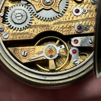 Oris Ottoman Pocket Watch Antique Pin Set Full Hunter To Repair Rare 54mm