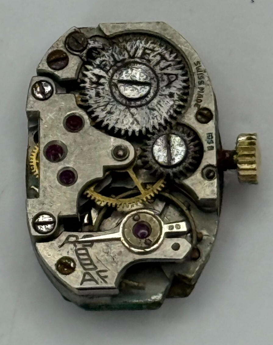 12.8mm Vintage Helvetia 105B Swiss Made Manual Wind Watch Movement PARTS REPAIR