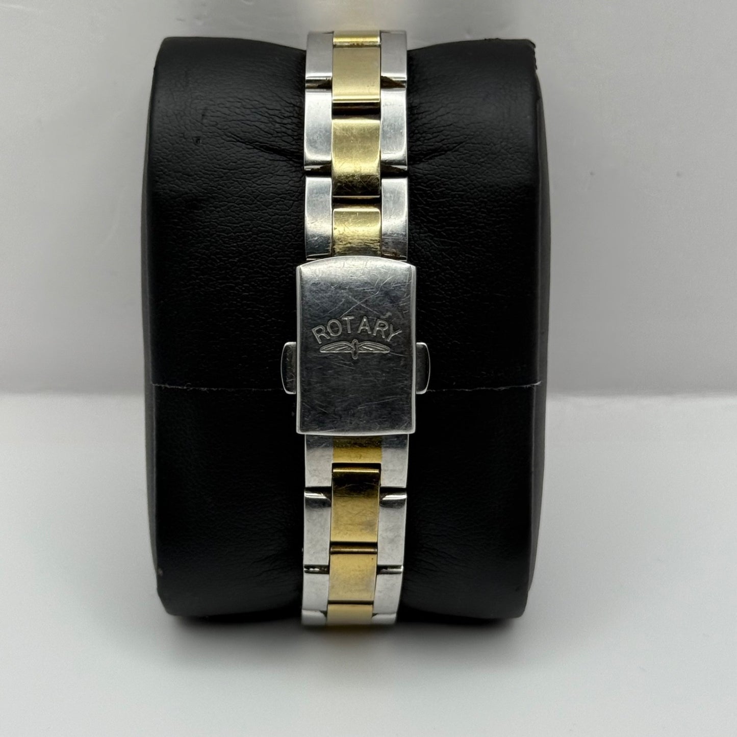 Rotary Ladies Watch Two Tone Mother Of Pearl Date Dial 27mm Working LB03499/401