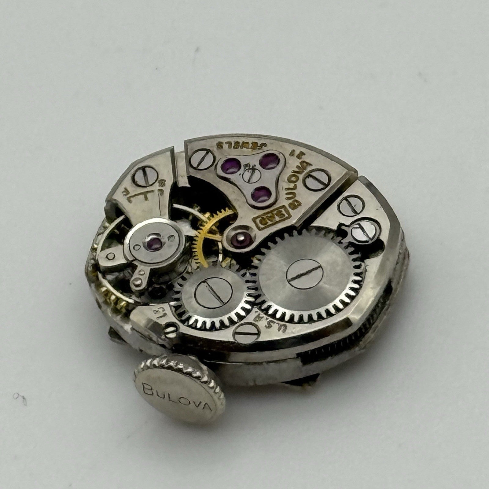13.1mm Vintage Ladies Bulova 5AD Manual Wind Swiss Watch Movement PARTS REPAIR