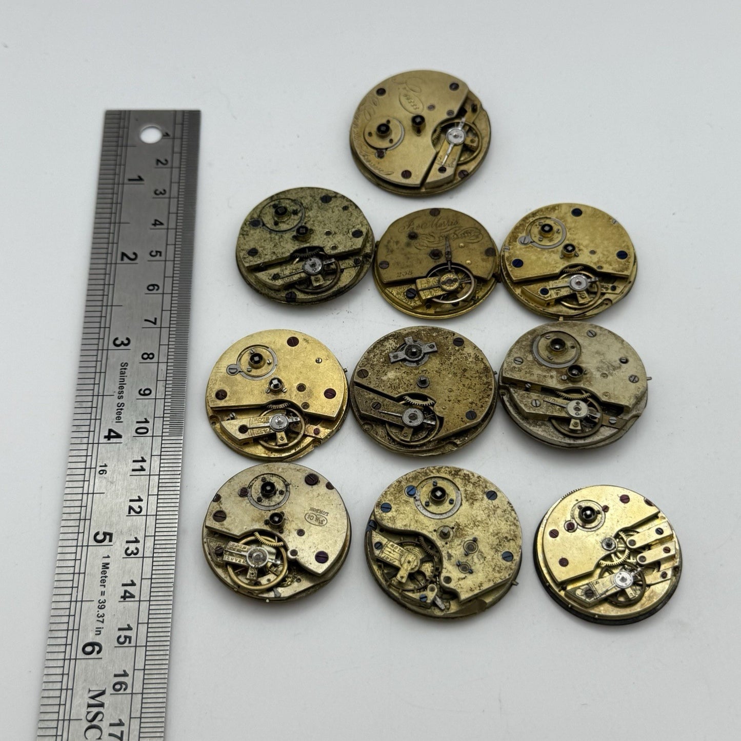 Bundle Mixed Antique / Vintage Pocket Watch Movements Joblot PARTS REPAIR SPARES