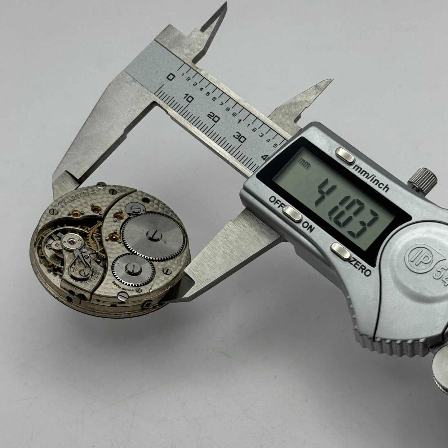 43.1mm Unidentified High Grade Open Face 17 Jewels Pocket Watch Movement PARTS