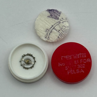 Felsa 302 Balance Wheel Complete And Spring 6 1/4''' 181 M Watch Movement Parts 