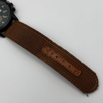 Xinew Men’s Quartz Chronograph Watch Calendar Dial Brown Strap Working 42mm