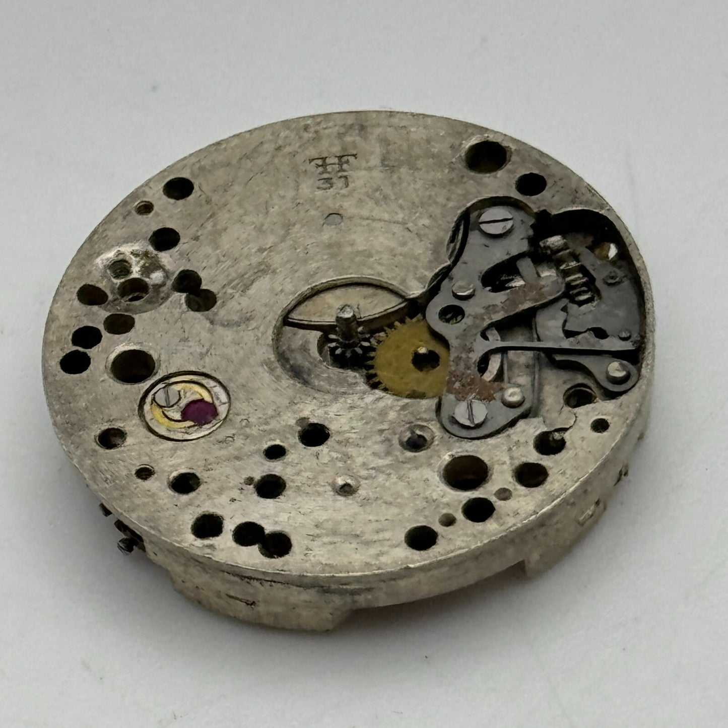 23.6mm FHF 37 Swiss 15 Jewels Manual Wind Watch Movement Vintage PARTS SPARES