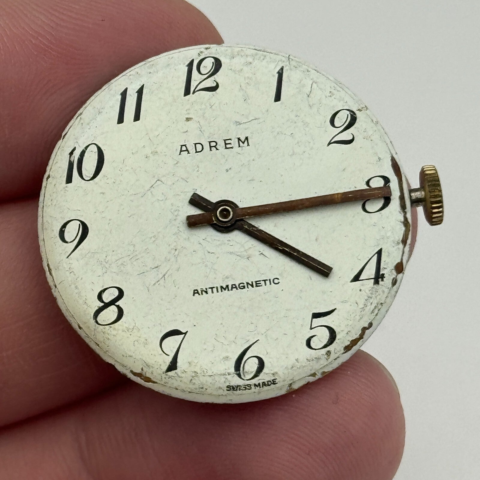 26.9mm Men's Adrem EB 8800 Manual Wind Watch Movement Swiss Vintage PARTS SPARES