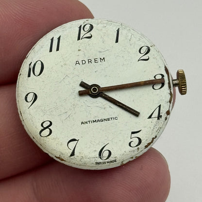 26.9mm Men's Adrem EB 8800 Manual Wind Watch Movement Swiss Vintage PARTS SPARES