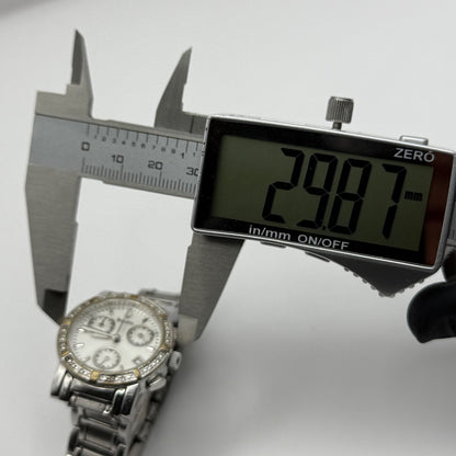 Bulova Swiss Chronograph Watch Quartz Date Dial 29mm C837317 Bracelet Ladies