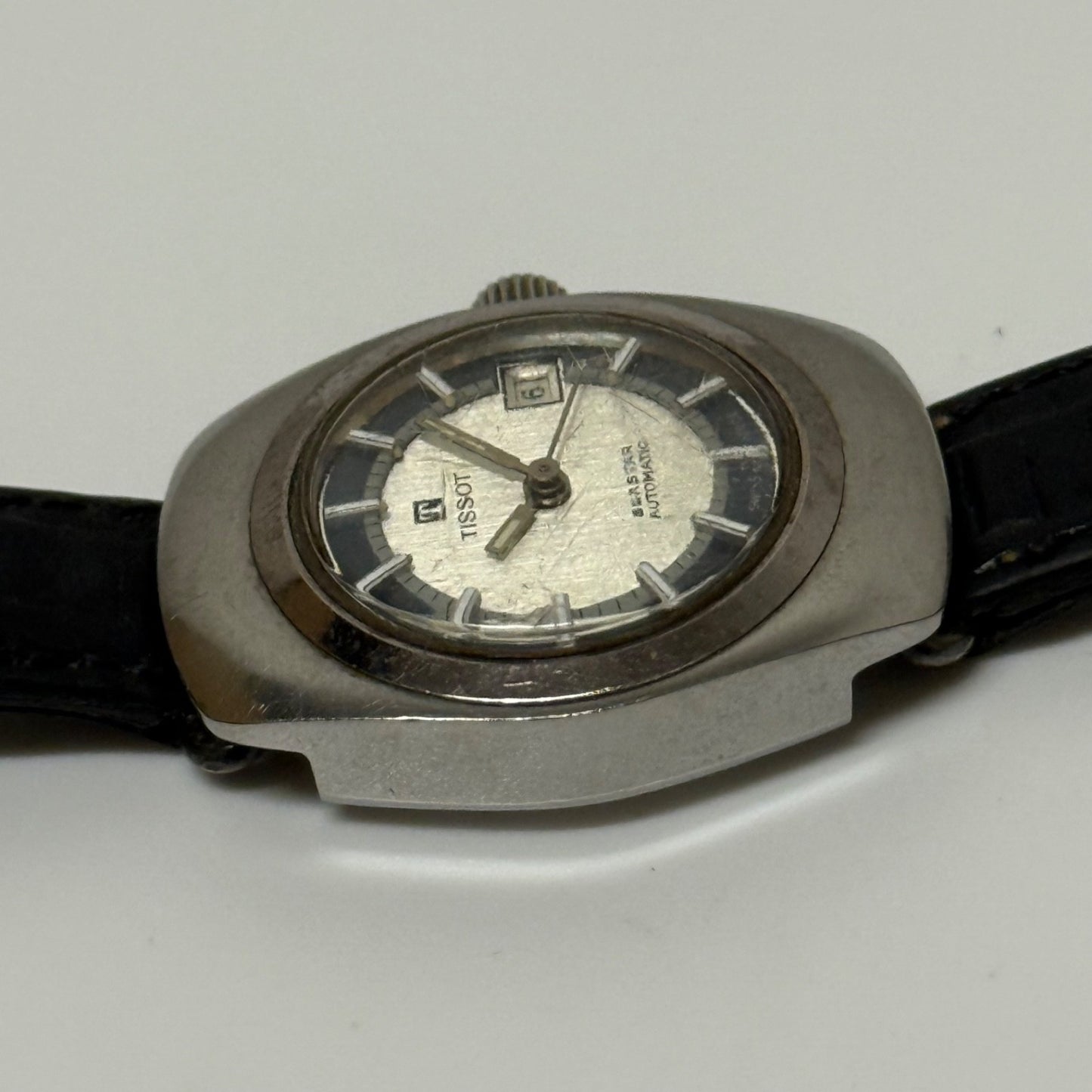 25mm Vintage Tissot Seastar Date Dial Ladies Swiss Stainless Watch PARTS REPAIR