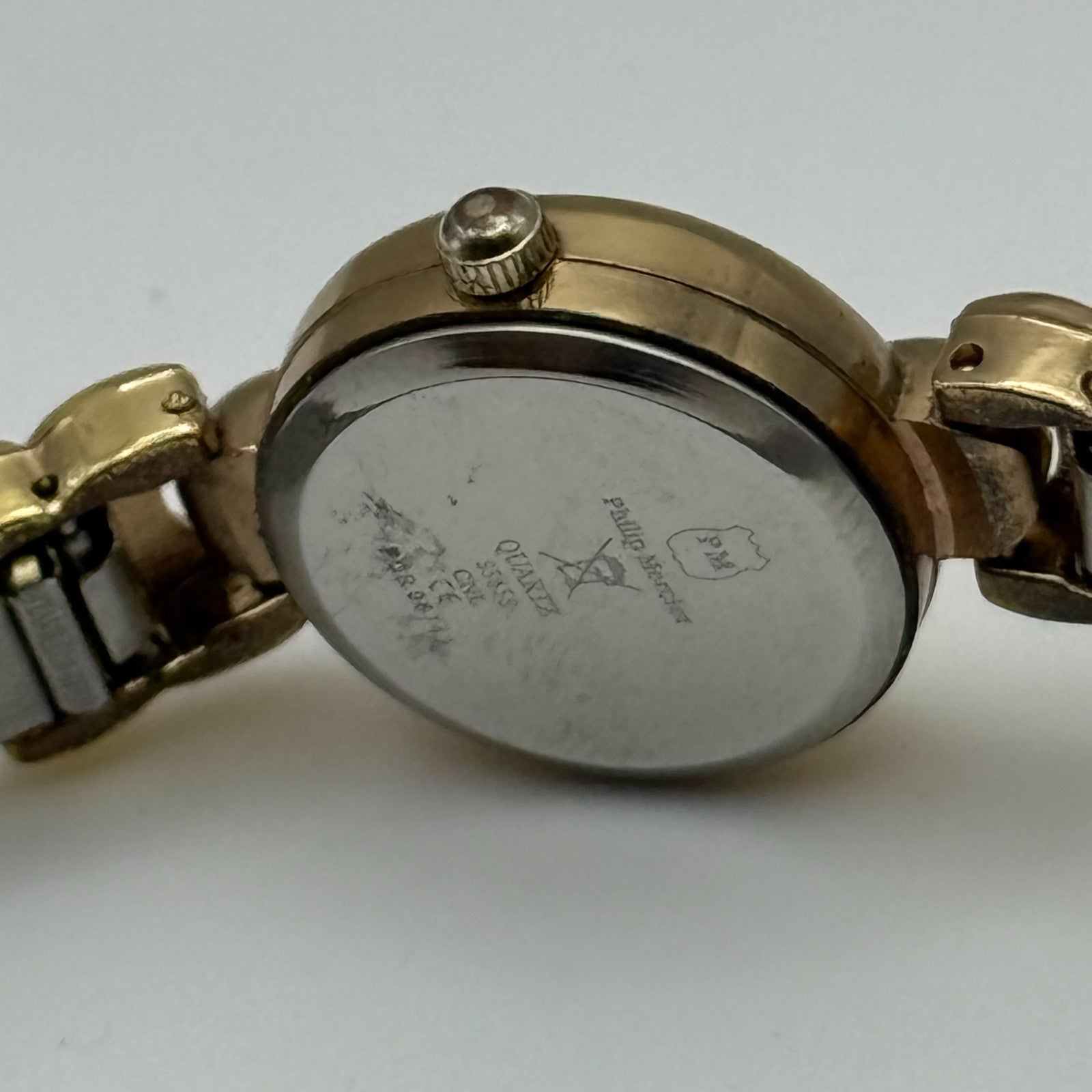 21mm Working Ladies Two Tone Philip Mercier S565S Quartz Watch Expandable Strap