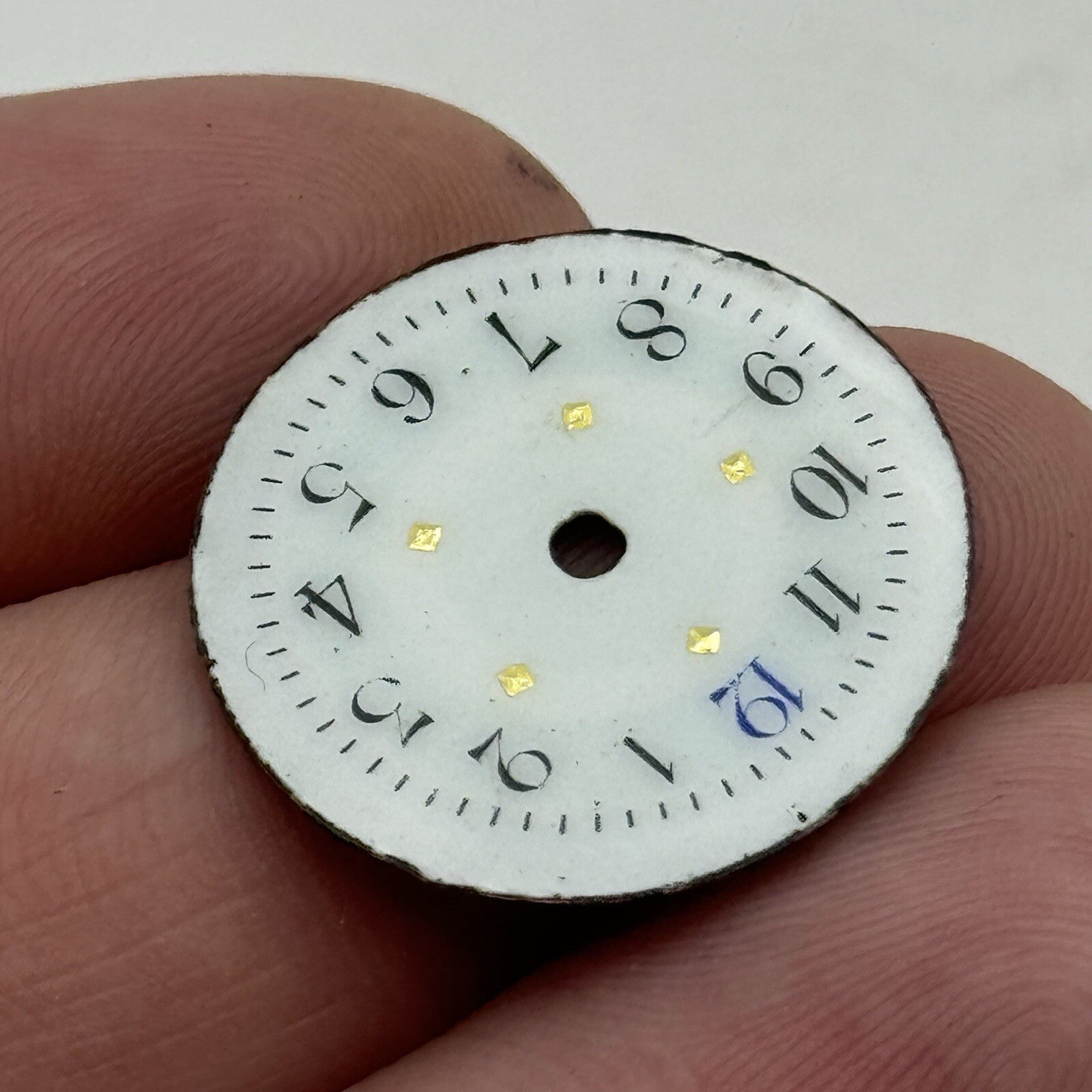 22.8mm Antique Beautiful Porcelain Patterned Ladies Watch Dial Spares Parts