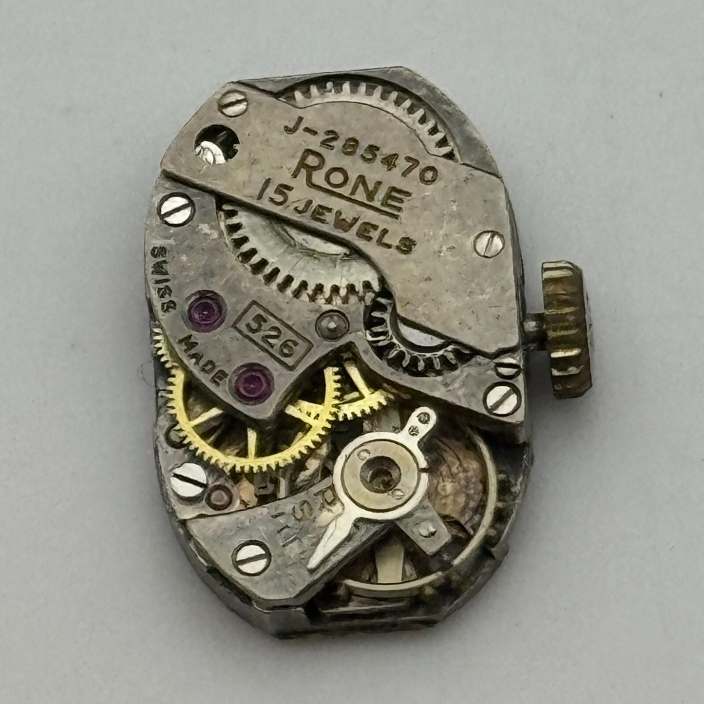 12.7mm FHF 190 Rone J-285470 Manual Wind 15 Jewels Swiss Watch Movement PARTS