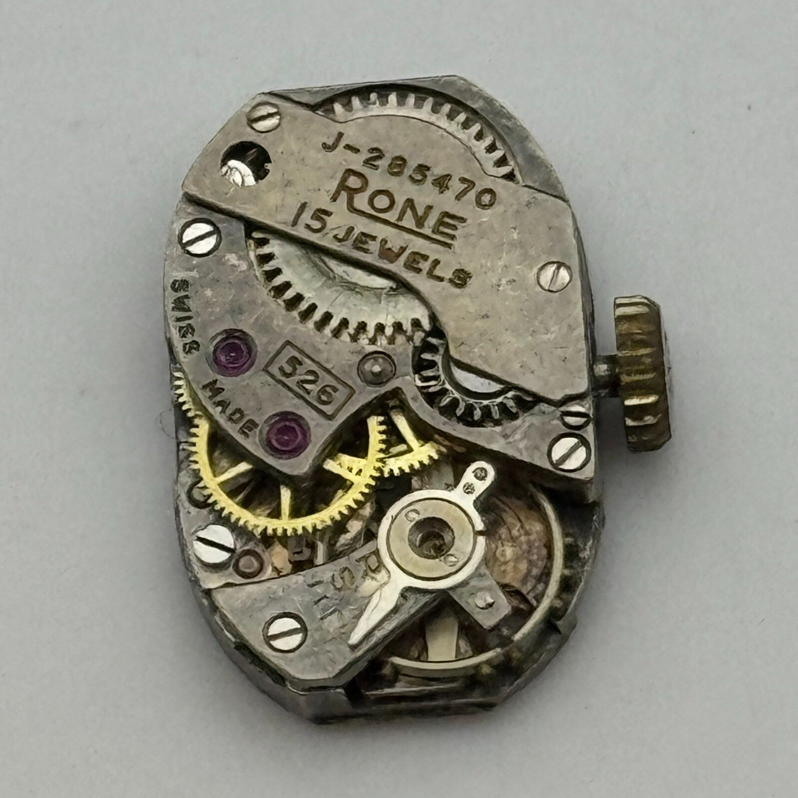 12.7mm FHF 190 Rone J-285470 Manual Wind 15 Jewels Swiss Watch Movement PARTS