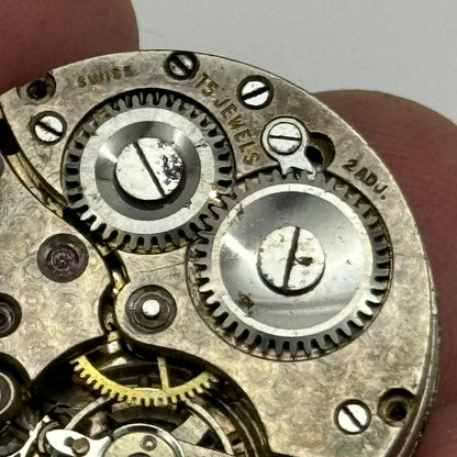 23.6mm Dominex Balance Ok 15 Jewels Swiss 2 Adj Manual Wind Watch Movement PARTS