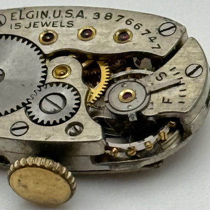 Elgin Grade 541 Model 2 Watch Movement 1940 Vintage 21/0s American Parts Repair