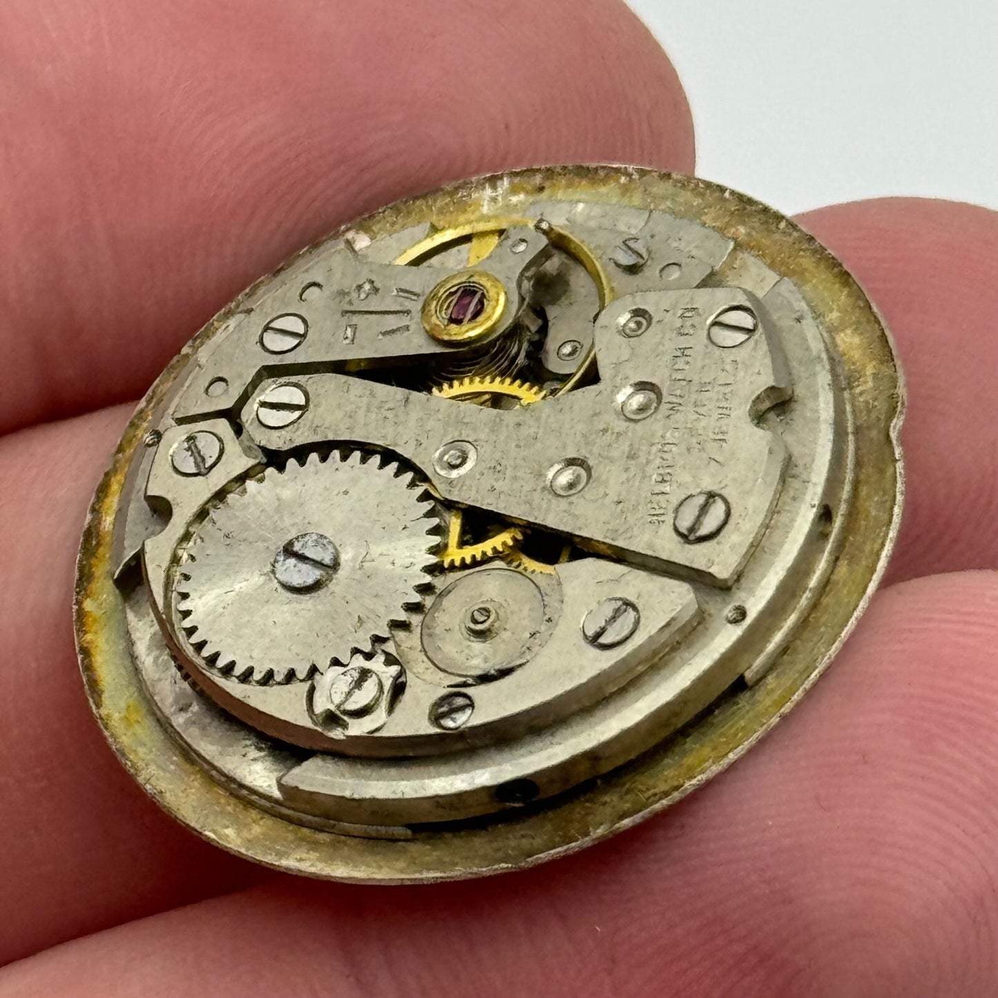 25.9mm Helbros PS32 Manual Wind Swiss 7 Jewels Watch Movement Vintage PARTS