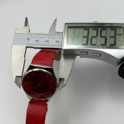 32mm Working Valentin Ramos Ladies 32mm Quartz Watch Needs New Strap Red Dial