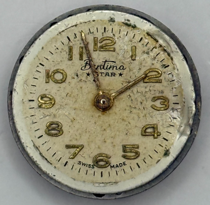 19.6mm Vintage Bentima ETA 2335 Swiss Manual Wind Watch Movement PARTS REPAIR
