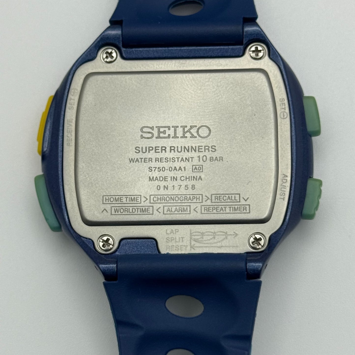 Seiko Super Runners Men's Blue Sports Radio Solar Quartz Watch 47mm PARTS REPAIR