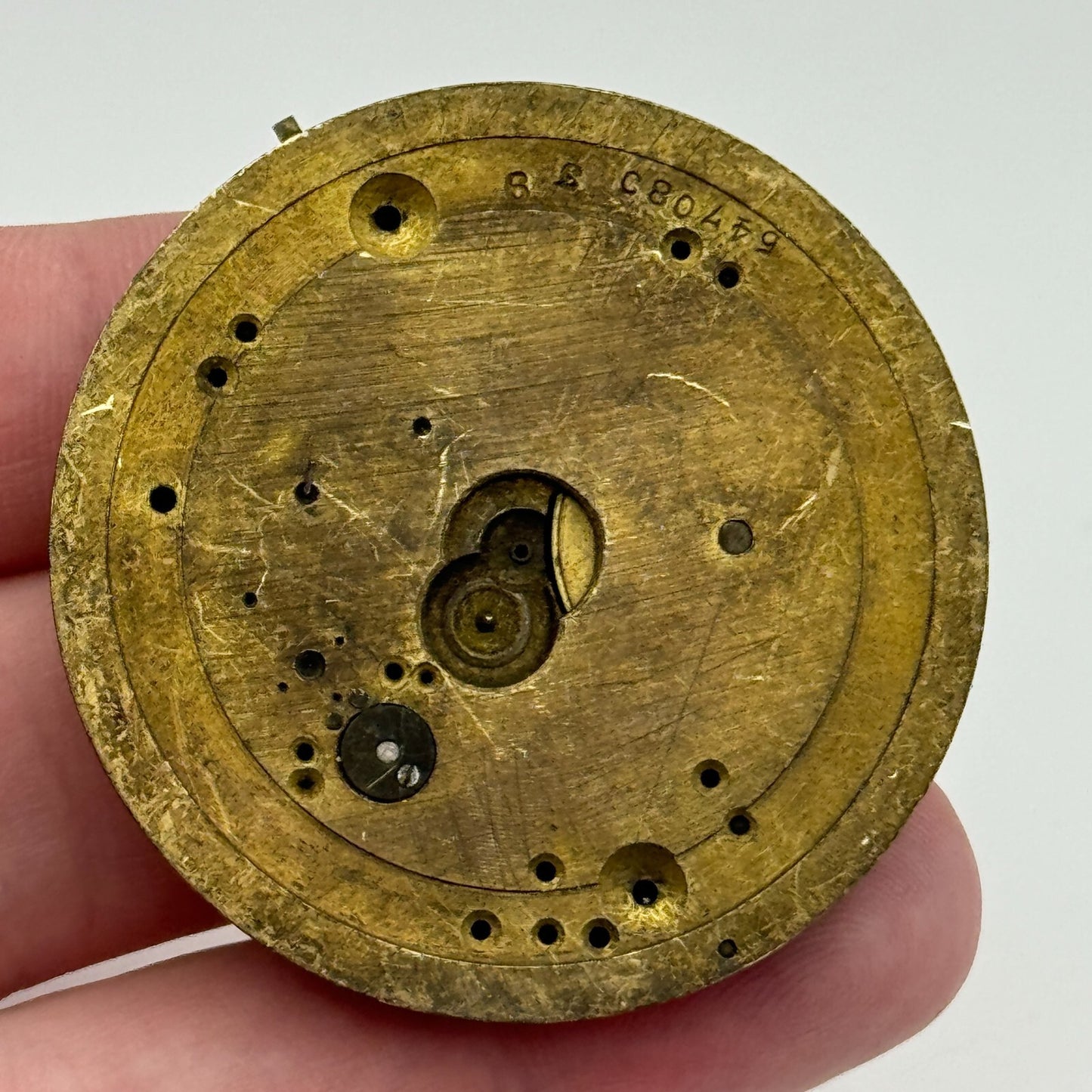 46.8mm Antique Unidentified Key Wound Pocket Watch Movement PARTS REPAIR SPARES